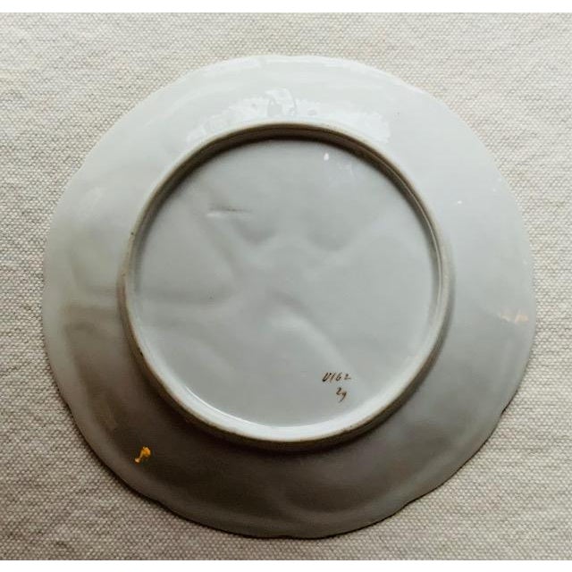 Exquisite 19th Century French Porcelain Oyster Plate - Hand-Painted With Gilt Trim For Sale - Image 9 of 11