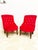 Set of Red Velvet Armchairs, 20th Century For Sale - Image 4 of 5