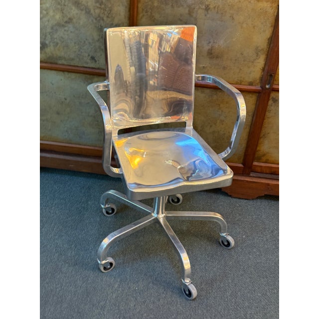 Chrome Philippe Starck for Emeco Hudson Swivel Armchair For Sale - Image 8 of 12