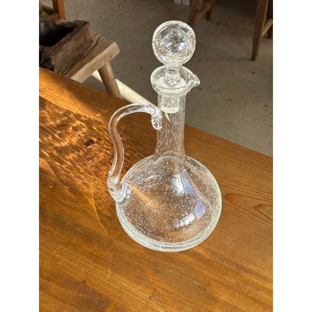 Large Clear Glass Carafe with Stopper from Biot, 1956 For Sale - Image 12 of 13