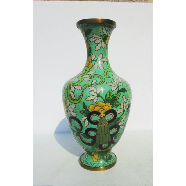 Vintage 1970s Chinese Enamel Vase For Sale - Image 9 of 9