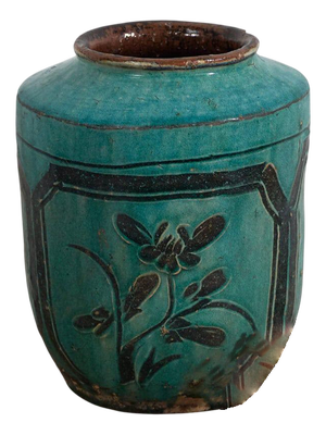 Antique Green Ceramic Vase