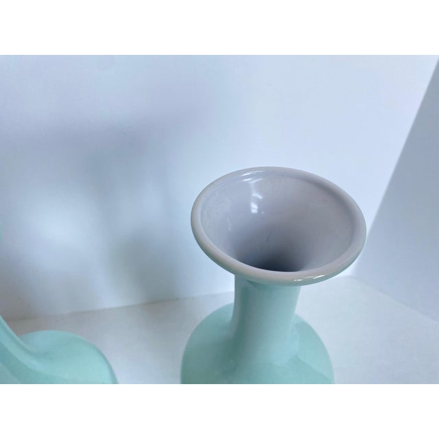 Ceramic Vintage Celadon Chinese Longquan Vase - a Pair For Sale - Image 7 of 12