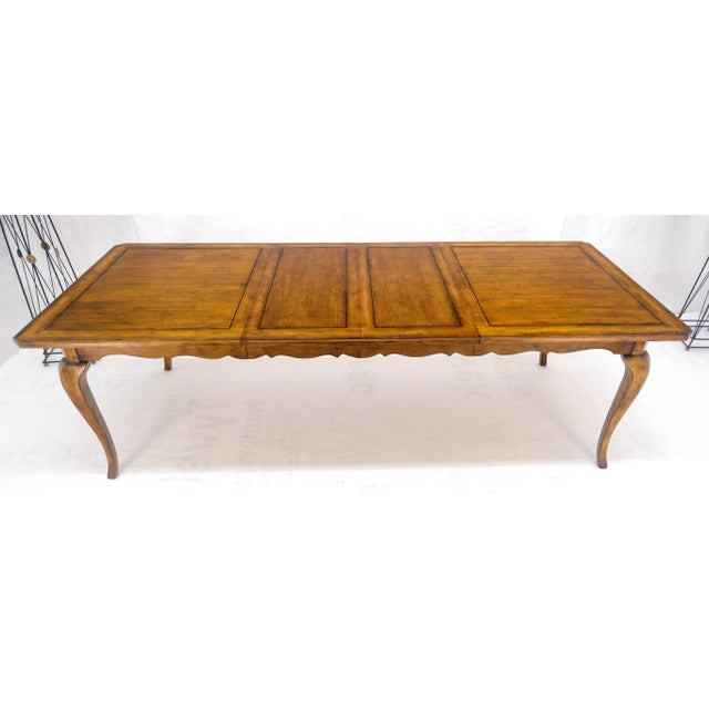 Chestnut and Cherry Country French Cabriole Leg 2x18" Leaves Dining Table MINT 18" 2x Leaves Extended Tables Length: 104"