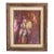 Signed Purple Pink Mauve Abstract Polychrome Painting in Faux Bamboo Frame For Sale