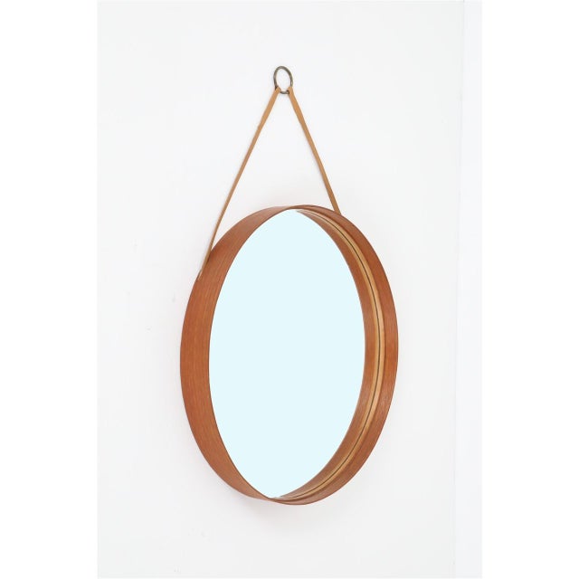 Mid-Century Modern Mid-Century Modern Teak Model 103 Wall Mirror from Glas Mäster, Markaryd, Sweden, 1970s For Sale - Image 3 of 13
