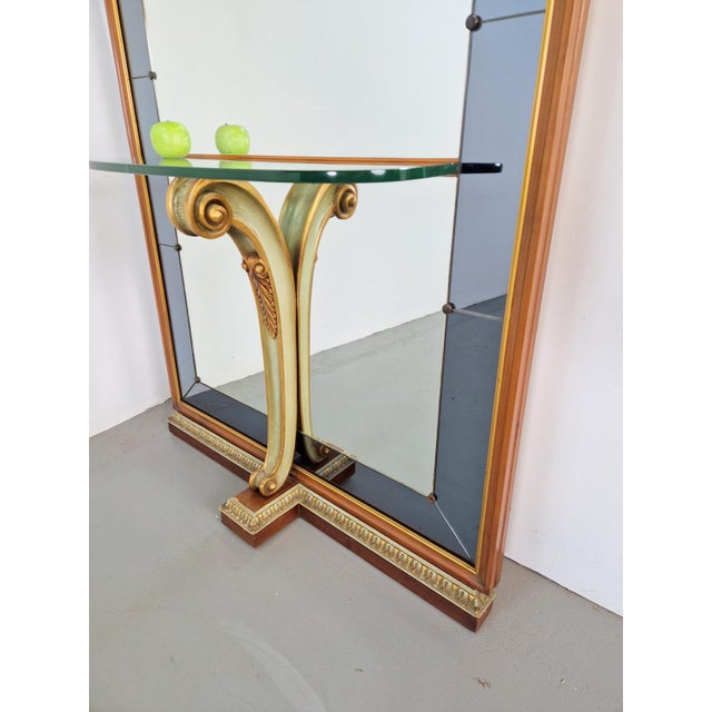 1960s Vintage Floor Mirror with Console Table from Cristal Art, Italy, 1960s For Sale - Image 5 of 18