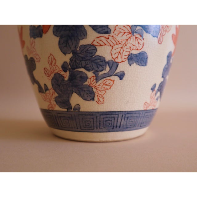 Asian Vintage Hand Painted Floral Chinese Vase For Sale - Image 3 of 6
