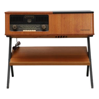 Mid 20th Century Philips Type F5574a Radio / Record Console in Teak For Sale