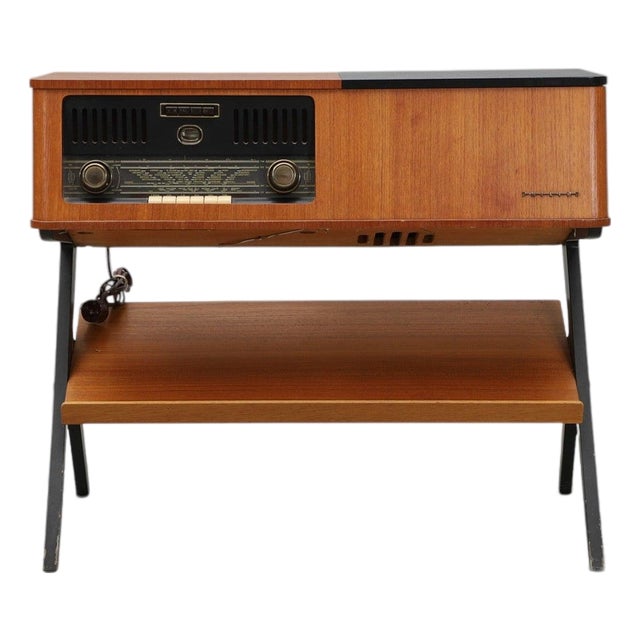 Mid 20th Century Philips Type F5574a Radio / Record Console in Teak For Sale