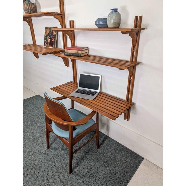 1970s Danish Modern MCM Modular Teak Wall Shelf Unit, 2 Pieces For Sale - Image 4 of 8