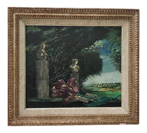 Landscape of Classical Sculptures Overlooking a Lush Country by Robert Franke C.1950s