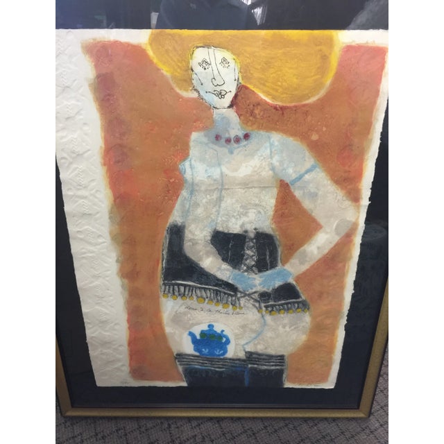 Theo Tobiasse Limited Edition Lithograph "Dame a La Theiere Bleue" For Sale In San Francisco - Image 6 of 7