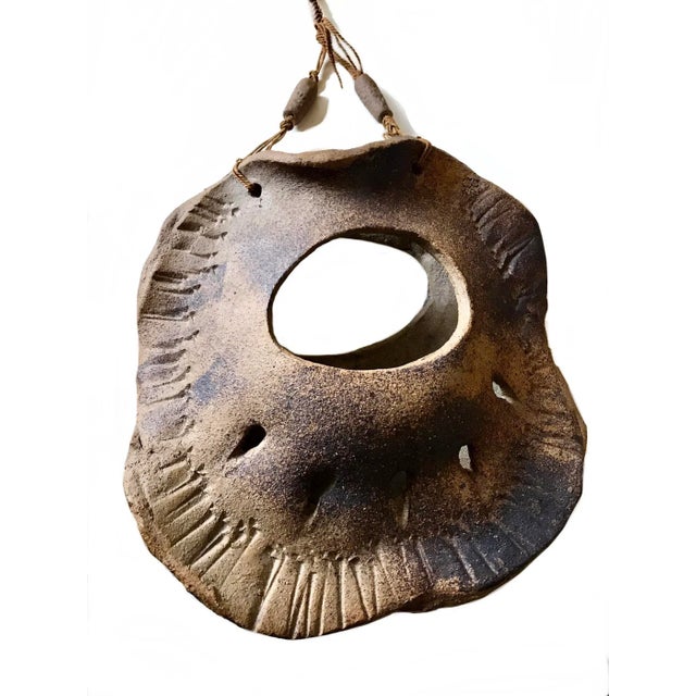 Vintage 1970s Ceramic Hanging Sculptural Planter / Mid Century Vase / Modernist Art Pottery Plant Vessel For Sale - Image 9 of 9