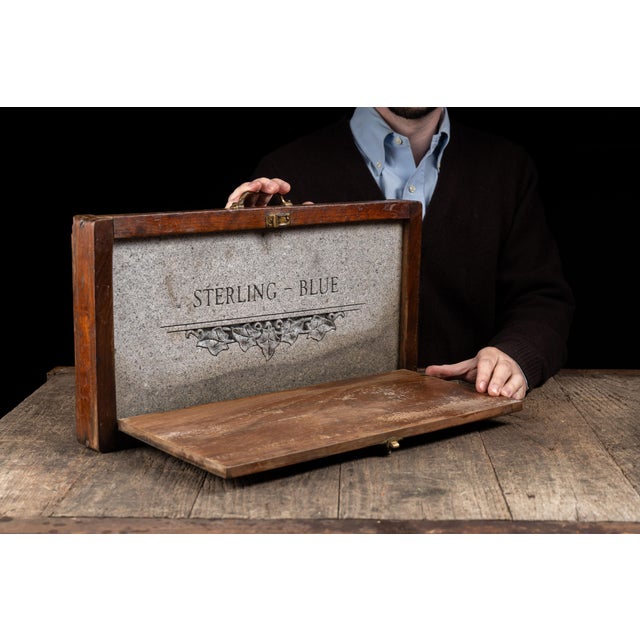Mid 20th Century Mid 20th Century C Schergers Sons Sterling Blue Headstone Salesman Sample For Sale - Image 5 of 14
