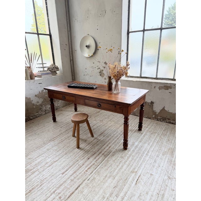Early 20th Century Antique Farmhouse Table in Walnut, 1900s For Sale - Image 5 of 18