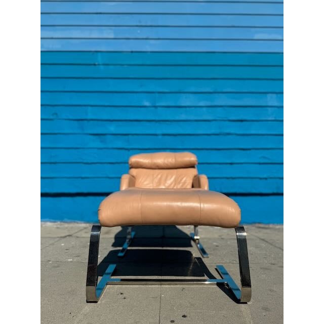 1990s 1990s Hekman-Dansen Pink Leather Chair & Ottoman For Sale - Image 5 of 14