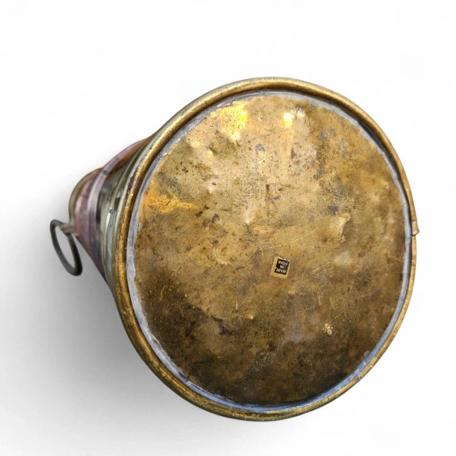 Antique Brass and Copper Umbrella Stand / Stick Holder With Embossed Repoussé Detail For Sale - Image 11 of 14