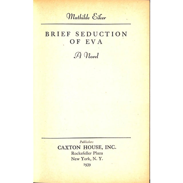 Traditional "Brief Seduction of Eva" 1939 Eiker, Mathilde For Sale - Image 3 of 6