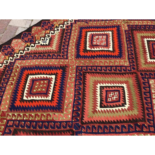 Orange Nomadic Handmade Kilim - 73" X 102" For Sale - Image 8 of 11