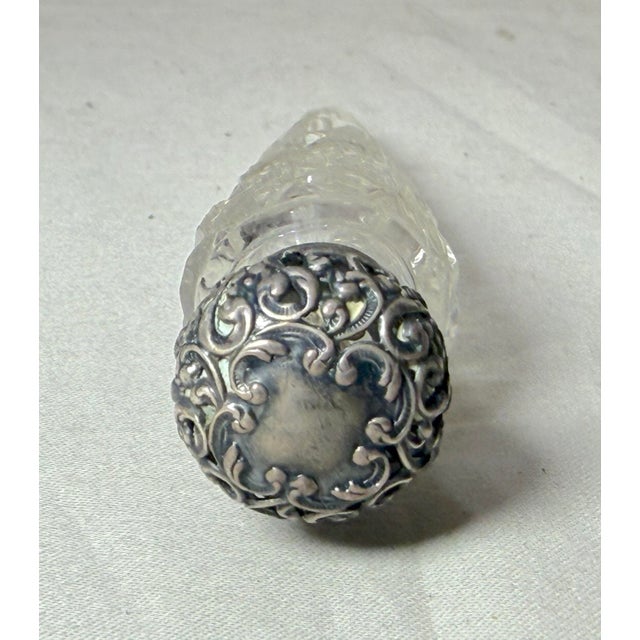 Metal Antique 19th Century Unger Brothers Sterling Silver Cut Crystal Perfume Bottle For Sale - Image 7 of 12
