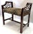 Vintage Fretwork Curved Arm Vanity Stool/ Bench With New Leopard Upholstery For Sale - Image 11 of 18