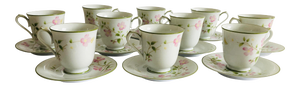 Noritake (10) Tea/Coffee Cups & Saucers First Blush Pattern