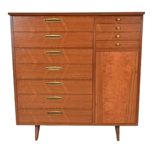 George Nakashima Sculpted Walnut Gentleman's Chest for Widdicomb, Newly Restored