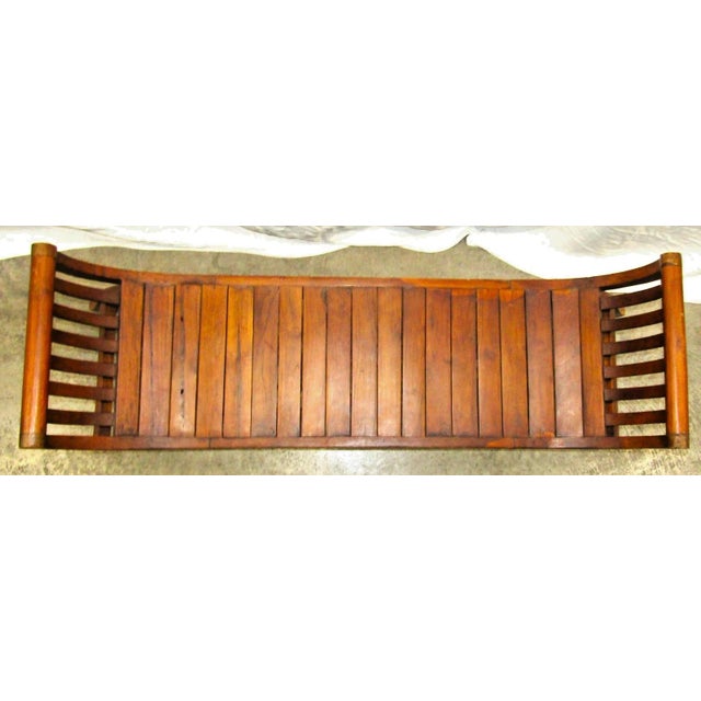 Antique Handcrafted Solid Teak Wood Kartini 2 Seater U-Shape Bench For Sale - Image 14 of 17