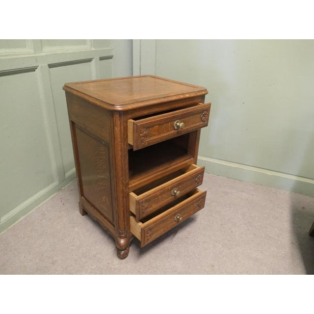 This is a pretty pair of cabinets or chevets, they are made in good quality Oak and are different designs. They both have...