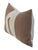 French Brown W/ Cream Appliqué Stripes Wool/Linen Feather/Down Pillow For Sale - Image 4 of 7