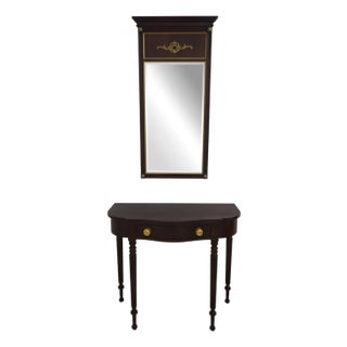 Statton Old Towne Mahogany Console Table & Mirror For Sale