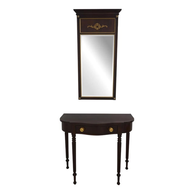 Statton Old Towne Mahogany Console Table & Mirror For Sale