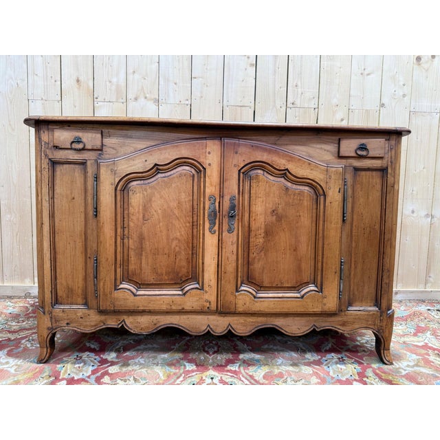 Brown 18th Century Louis XV Provincial Low Buffet in Fruit Wood For Sale - Image 8 of 8