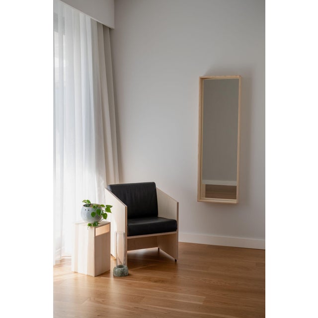 Wood Campo Minimalist Wall Mirror in Ash by Filipe & Viricel For Sale - Image 7 of 8