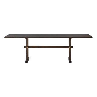 Gaspard Dark Oak and Brass Dining Table 240 by Eberhart Furniture For Sale
