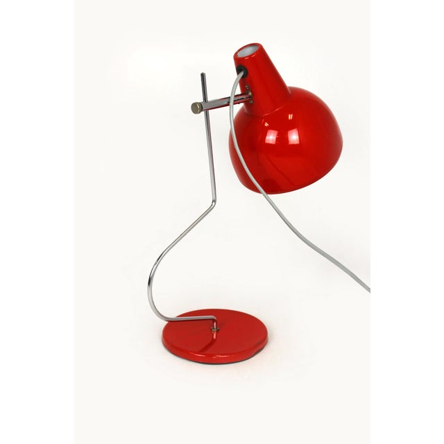 A striking vintage desk lamp designed by Josef Hurka for Lidokov, Czechoslovakia, 1960s. This iconic mid-century model...