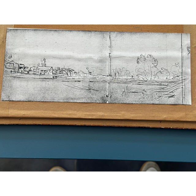 Stanislas Lépine, Landscapes, Original Double-Sided Pencil Drawing on Paper, Framed For Sale - Image 4 of 15