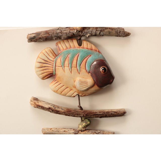 Hazel Olsen Driftwood and Pottery Fish Windchime Chairish