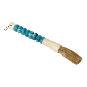 Contemporary Aqua Blue Jade Abacus Calligraphy Brush