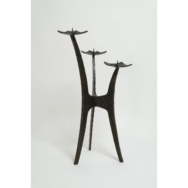1950s Brutalist Style Candleholder in Wrought Iron, 1950s For Sale - Image 5 of 18