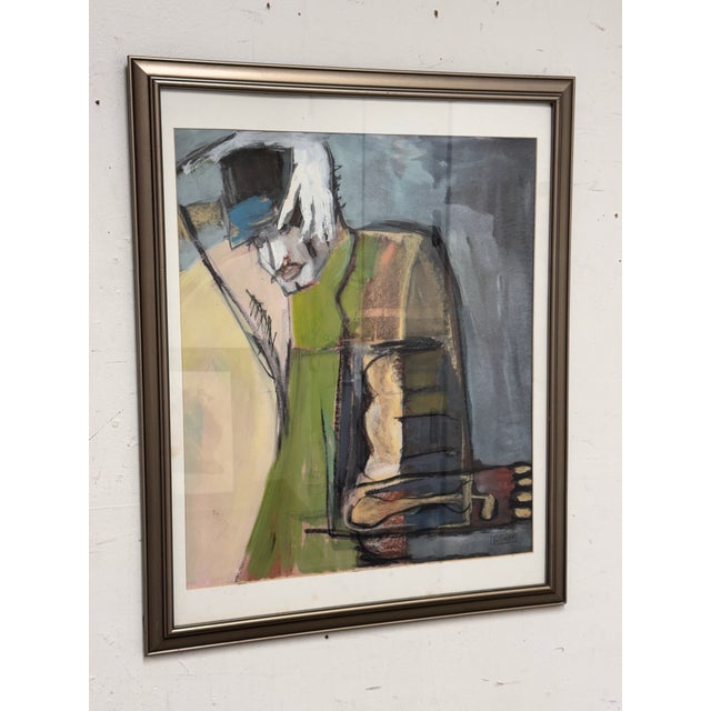 Design Plus Gallery presents a Pastel Painting by artist Vicki Dischler. The composition shows an expressive figure...