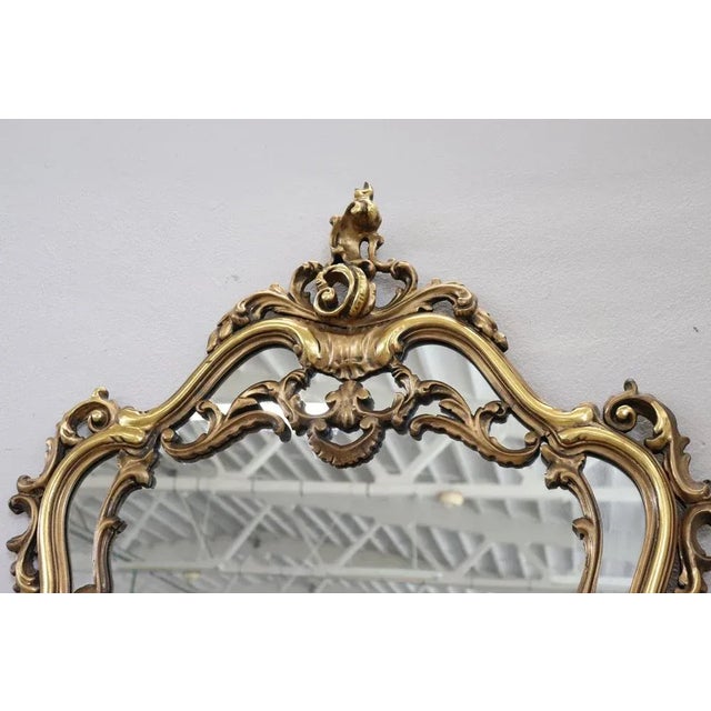 Gold Carved and Gilded Wood Console Table with Mirror, 1930s For Sale - Image 8 of 10