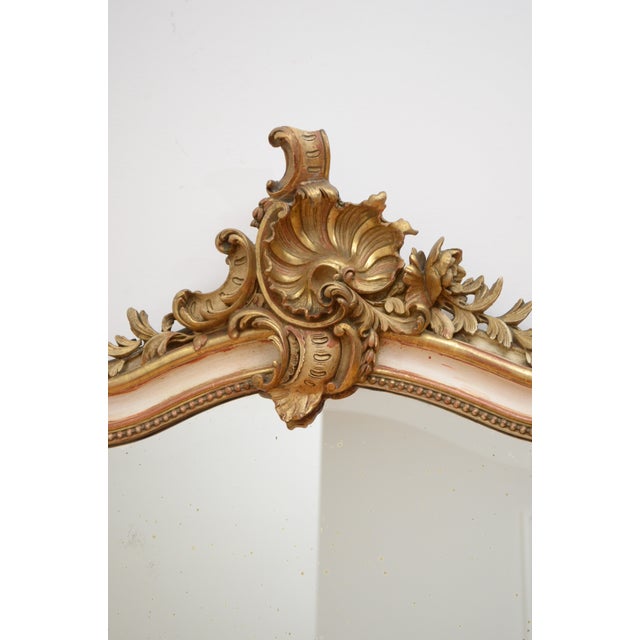 Napoleon III Chateau Wall Mirror, Gold Leaf & Gesso, 1850 For Sale - Image 6 of 15