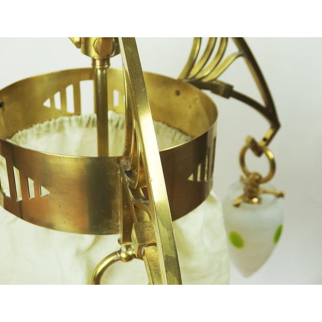 Chartreuse Art Nouveau Brass Chandelier, 1890s For Sale - Image 8 of 14