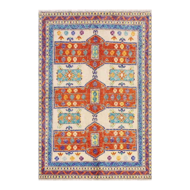 Modern Balochi Alfredo Hand Knotted Wool Rug - 5'8'' X 7'7'' For Sale