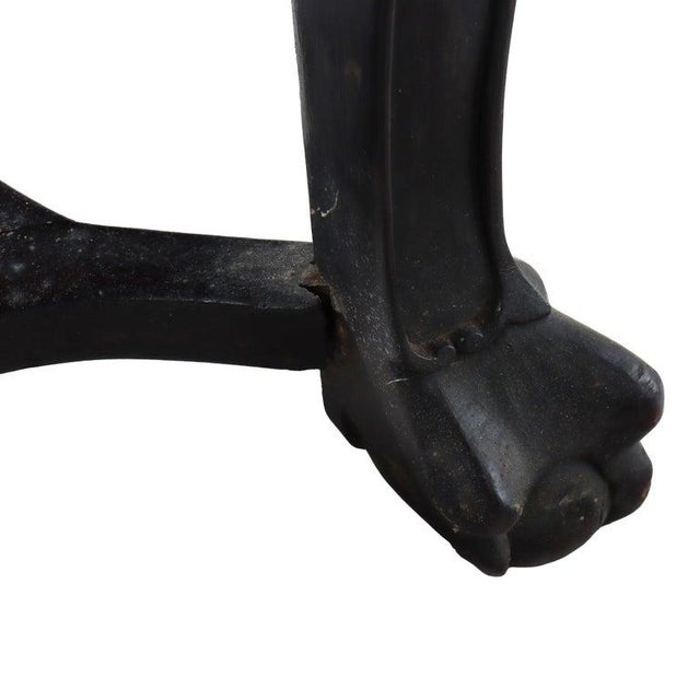 Antique Chinese Foliate Carved Rosewood Rouge Marble Top Stand C1920 For Sale - Image 4 of 6