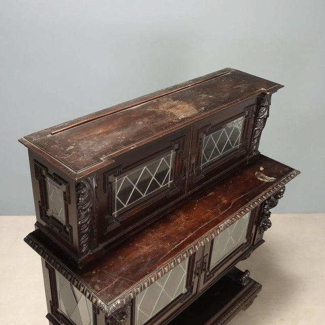 Neo-Renaissance Style Ebony and Walnut Display Cabinet For Sale - Image 10 of 12