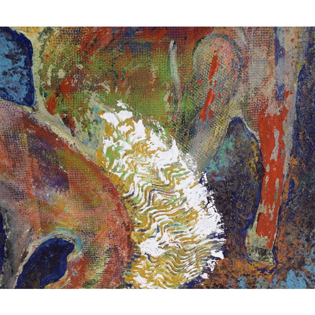 Blue "Carousel" Abstracted Horses With Texture in Acrylic on Canvas by Marion J Denton For Sale - Image 8 of 10