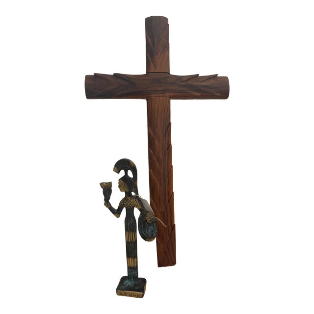 Celestial Meet the Sea Hand Carved Cross For Sale